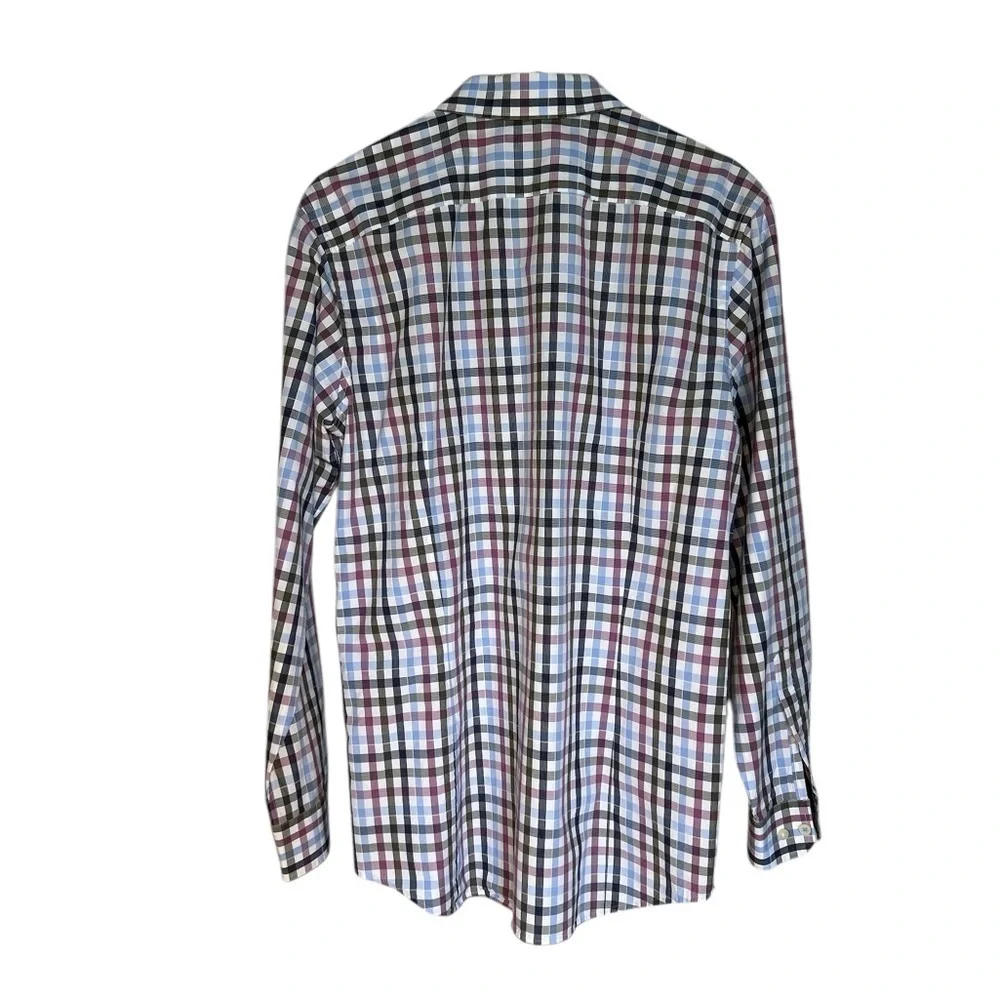 Banana Republic Blue and Red Casual Button Down Slim Fit Shirt